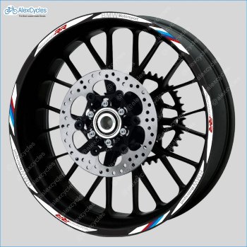 BMW  Motorrad Motorsport Motorcycle Wheel Rim Laminated Stripes Decal HP4 Laminated vinyl stripes, decals, stickers for your wheel rims.