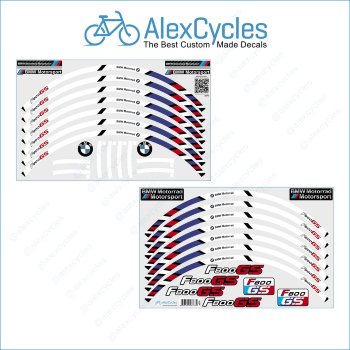BMW Motorrad Motorsport F800GS Laminated Decals Stickers Kit Laminated vinyl stripes, decals, stickers for your wheel rims.