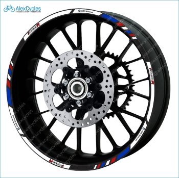 BMW Motorrad Motorsport F800R Laminated Decals Stickers Kit Laminated vinyl stripes, decals, stickers for your wheel rims.