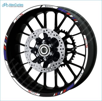 BMW Motorrad Motorsport F800S Laminated Decals Stickers Kit Laminated vinyl stripes, decals, stickers for your wheel rims.