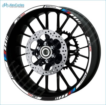 BMW Motorrad Motorsport G310GS Laminated Decals Stickers Kit Laminated vinyl stripes, decals, stickers for your wheel rims.
