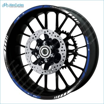 BMW Motorrad Motorsport R1200R Blue Laminated Decals Stickers Kit Laminated vinyl stripes, decals, stickers for your wheel rims.
