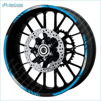 BMW Motorrad Motorsport R1200RS Light Blue Laminated Decals Stickers Kit Laminated vinyl stripes, decals, stickers for your wheel rims.