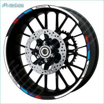 BMW Motorrad Motorsport R1200RS Laminated Decals Stickers Kit Laminated vinyl stripes, decals, stickers for your wheel rims.