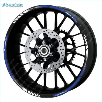 BMW Motorrad Motorsport S1000R Blue Laminated Decals Stickers Kit Laminated vinyl stripes, decals, stickers for your wheel rims.
