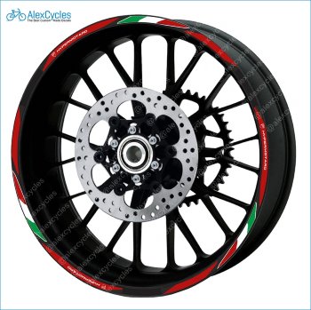 Ducati Corse Hypermotard Motorcycle Wheel Rim Laminated Decals Stickers Stripes Laminated vinyl stripes, decals, stickers for your wheel rims.