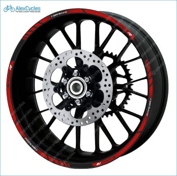 BMW Motorrad Motorsport S1000R Red Laminated Decals Stickers Kit Laminated vinyl stripes, decals, stickers for your wheel rims.