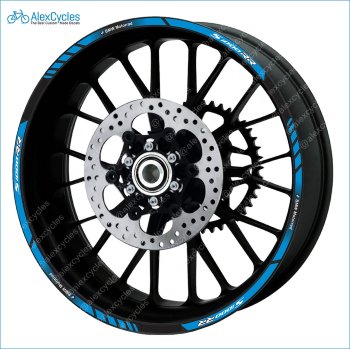 BMW Motorrad Motorsport S1000RR Light Blue Laminated Decals Stickers Kit Laminated vinyl stripes, decals, stickers for your wheel rims.