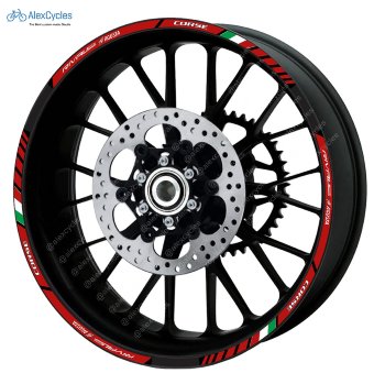 Agusta Corse Rivale Motorcycle Laminated Wheel Rim Decals Stickers Stripes Kit Laminated vinyl stripes, decals, stickers for your wheel rims.